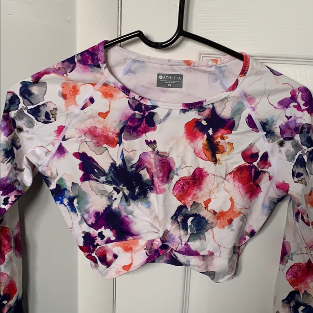 Athleta floral rashguard.